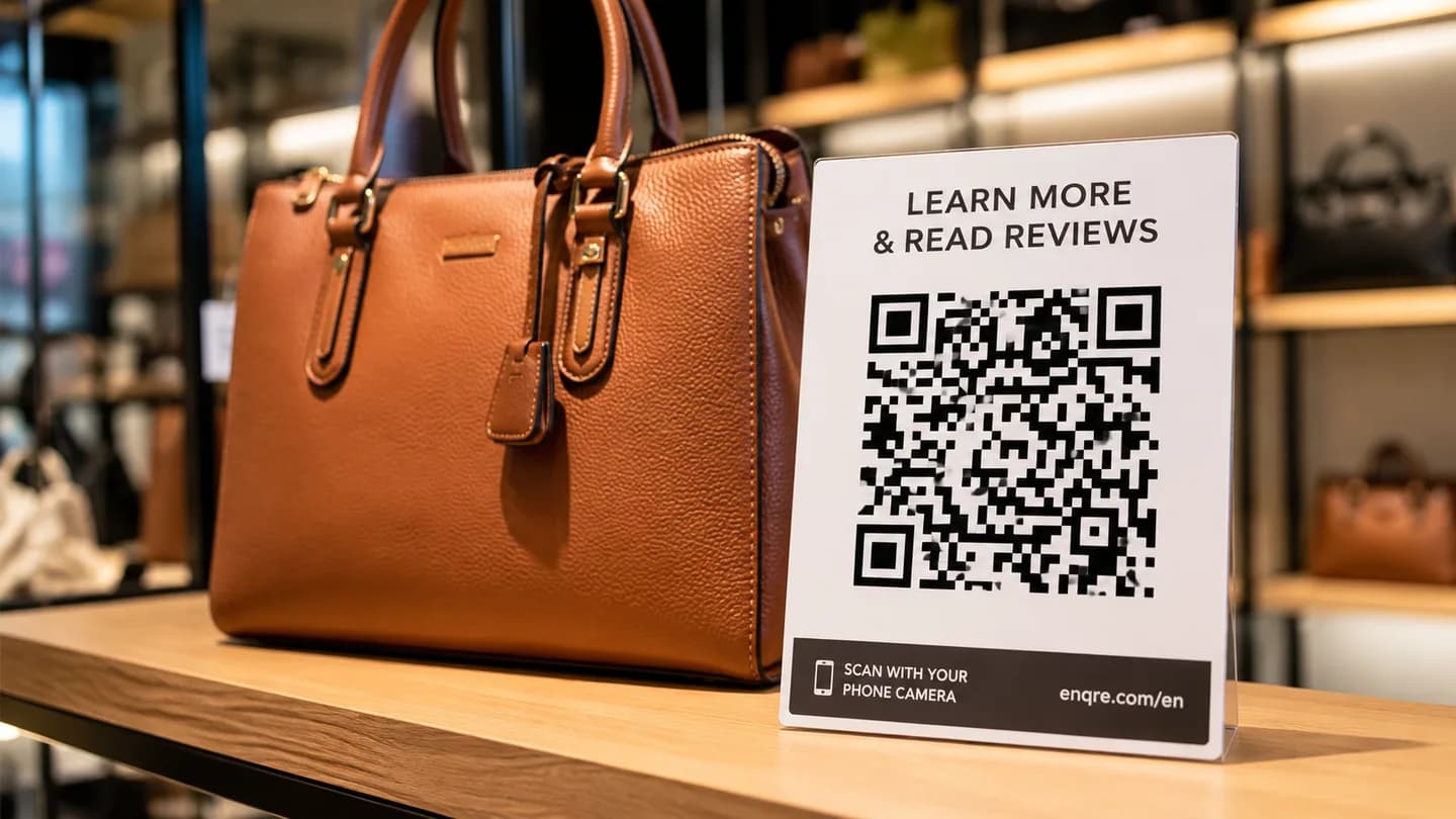 QR code product display in a retail store